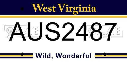 AUS2487 West Virginia License Plate