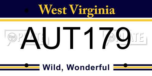 AUT179 West Virginia License Plate