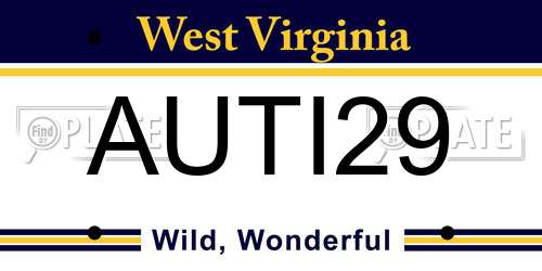 AUTI29 West Virginia License Plate