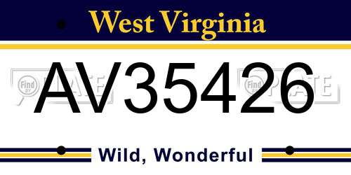 AV35426 West Virginia License Plate