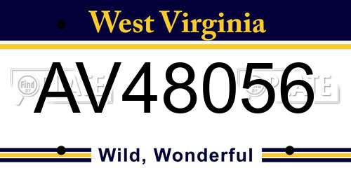 AV48056 West Virginia License Plate