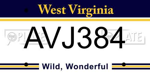 AVJ384 West Virginia License Plate