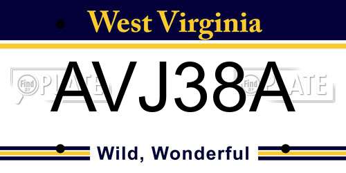 AVJ38A West Virginia License Plate