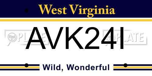AVK24I West Virginia License Plate
