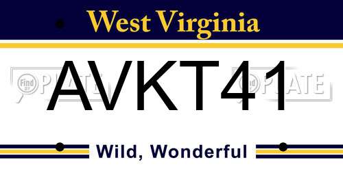 AVKT41 West Virginia License Plate