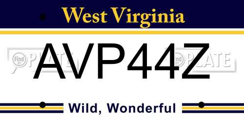 AVP44Z West Virginia License Plate