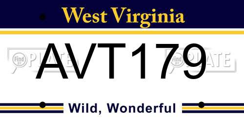 AVT179 West Virginia License Plate