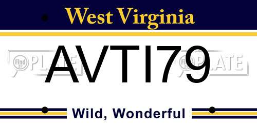 AVTI79 West Virginia License Plate