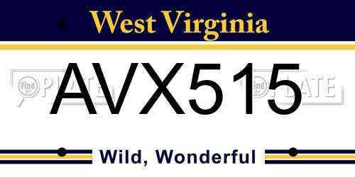 AVX515 West Virginia License Plate