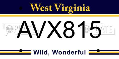 AVX815 West Virginia License Plate