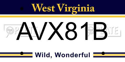 AVX81B West Virginia License Plate