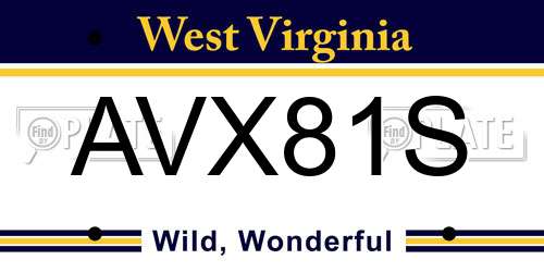 AVX81S West Virginia License Plate