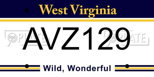 AVZ129 West Virginia License Plate