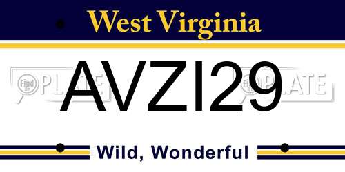 AVZI29 West Virginia License Plate