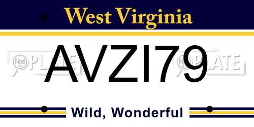AVZI79 West Virginia License Plate