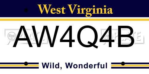AW4Q4B West Virginia License Plate