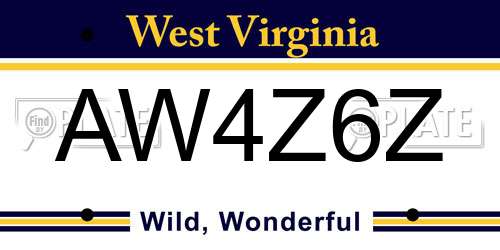 AW4Z6Z West Virginia License Plate
