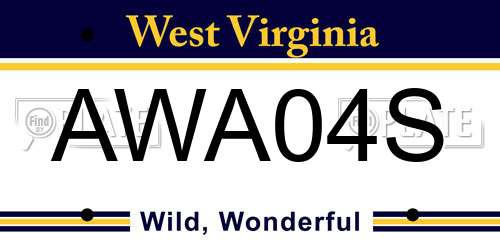 AWA04S West Virginia License Plate