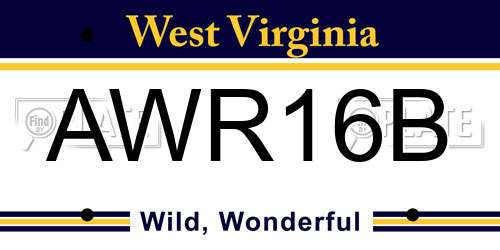 AWR16B West Virginia License Plate