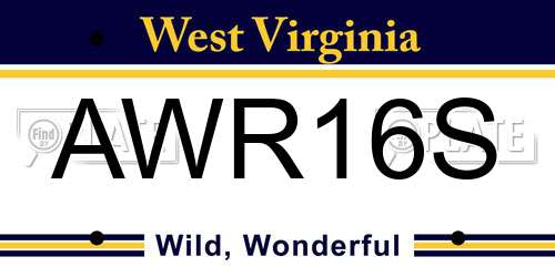 AWR16S West Virginia License Plate