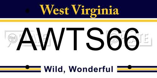 AWTS66 West Virginia License Plate