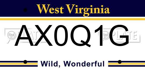 AX0Q1G West Virginia License Plate