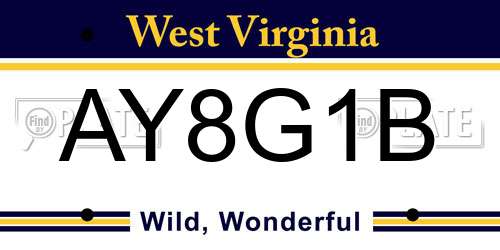 AY8G1B West Virginia License Plate