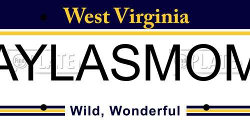 AYLASMOM West Virginia License Plate