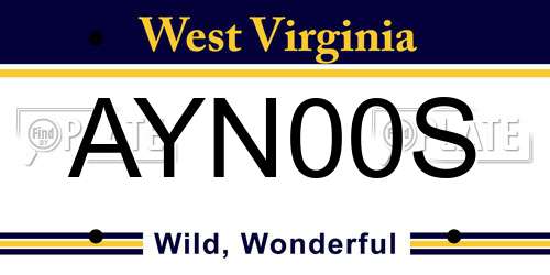 AYN00S West Virginia License Plate