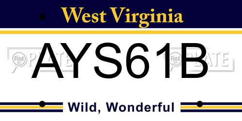 AYS61B West Virginia License Plate