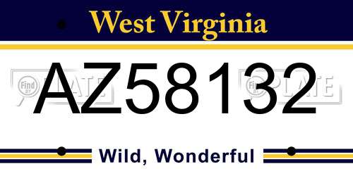 AZ58132 West Virginia License Plate