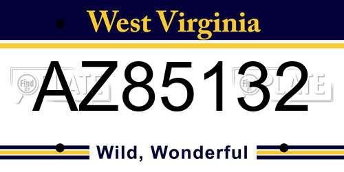 AZ85132 West Virginia License Plate