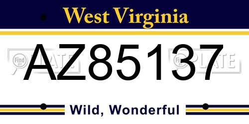 AZ85137 West Virginia License Plate