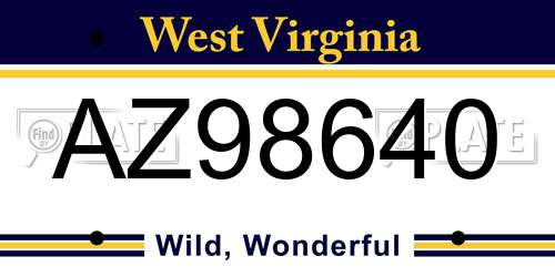 AZ98640 West Virginia License Plate