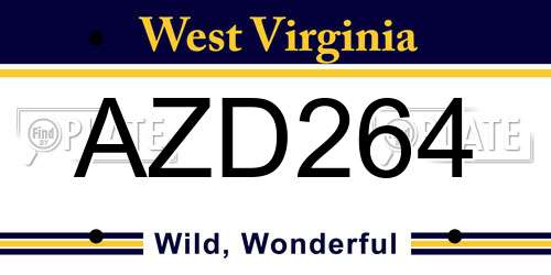 AZD264 West Virginia License Plate
