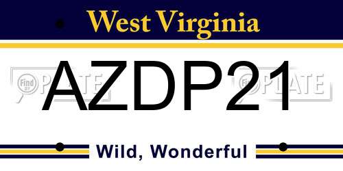 AZDP21 West Virginia License Plate