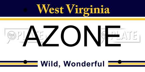 AZONE West Virginia License Plate