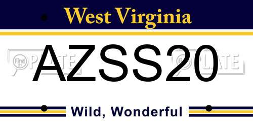 AZSS20 West Virginia License Plate