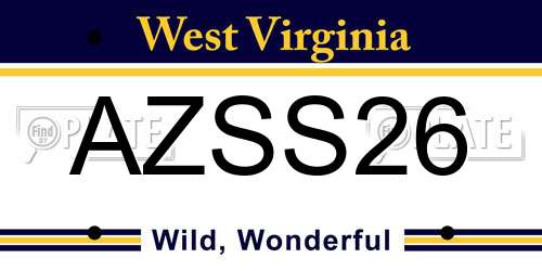 AZSS26 West Virginia License Plate