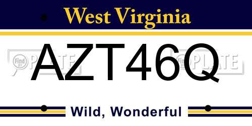 AZT46Q West Virginia License Plate