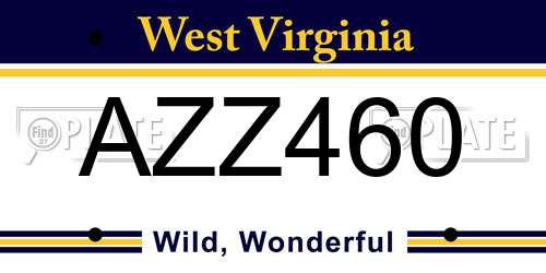 AZZ460 West Virginia License Plate