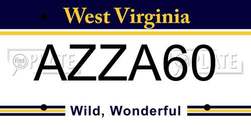 AZZA60 West Virginia License Plate