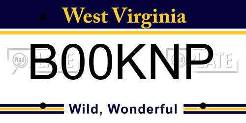 B00KNP West Virginia License Plate