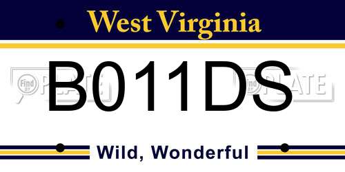 B011DS West Virginia License Plate