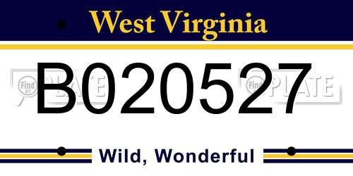 B020527 West Virginia License Plate
