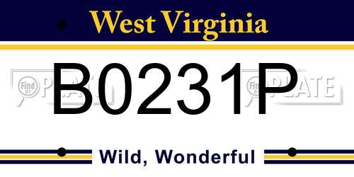 B0231P West Virginia License Plate