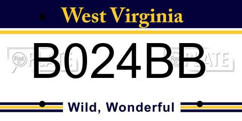 B024BB West Virginia License Plate