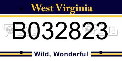 B032823 West Virginia License Plate