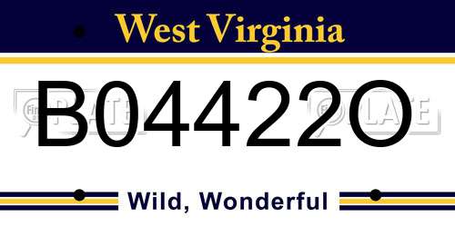 B04422O West Virginia License Plate