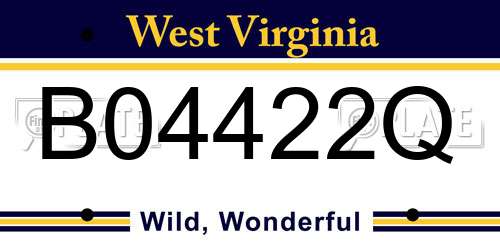 B04422Q West Virginia License Plate
